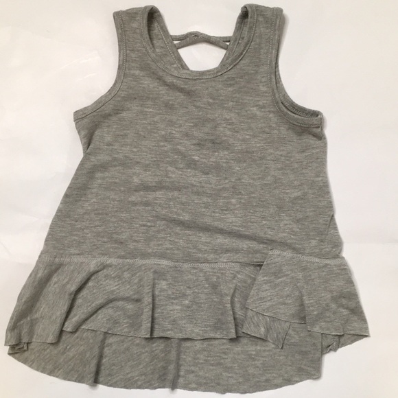 Afton Street Other - Afton Street Girls Grey Criss-Cross Back Tank Top